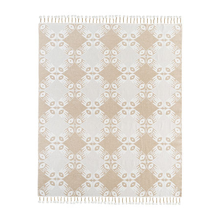 Justina Blakeney Hand In Hand Lightweight Throw, One Size, Beige