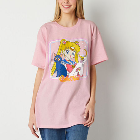  Juniors Sailor Moon Womens Crew Neck Short Sleeve Graphic T-Shirt