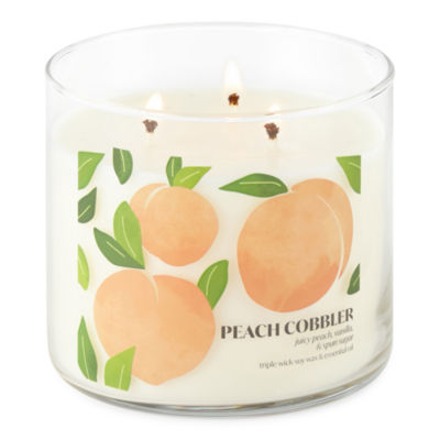 Distant Lands 14 Oz 3 Wick Peach Cobbler Scented Jar Candle