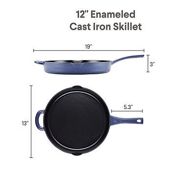 12.5 inch Enameled Cast Iron Skillet
