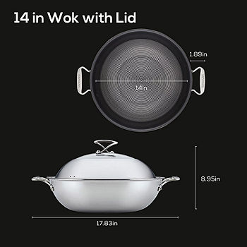 Circulon Steelshield Stainless Steel 14 Wok with Lid, Color: Silver -  JCPenney in 2023