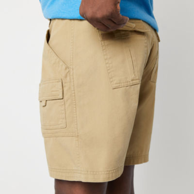 St. John's Bay Hiking Mens 7" Mid Rise Stretch Fabric Cargo Short