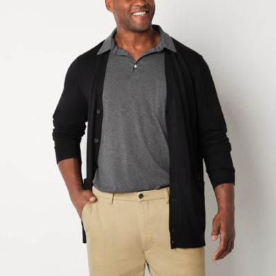 St. John's Bay Big and Tall Mens V Neck Long Sleeve Cardigan