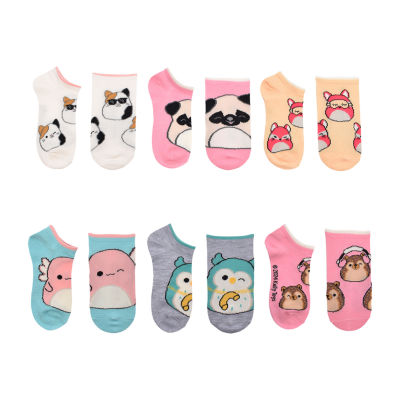 Little & Big Girls 6 Pair Squishmallows No Show Socks