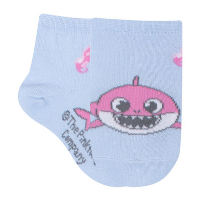 Toddler Girls 6 Pair Baby Shark Quarter Ankle Socks