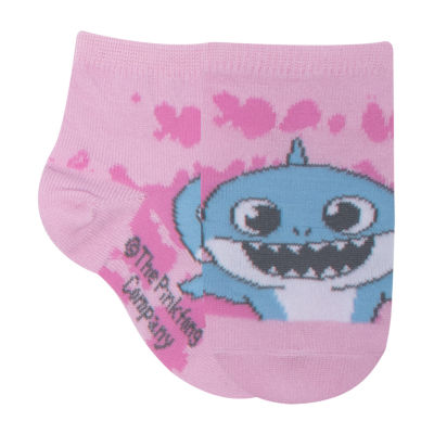 Toddler Girls 6 Pair Baby Shark Quarter Ankle Socks