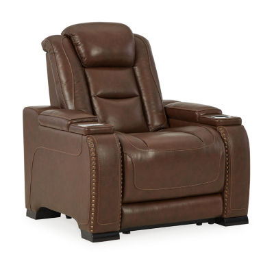 Signature Design By Ashley® The Man-Den Triple Power Leather Recliner