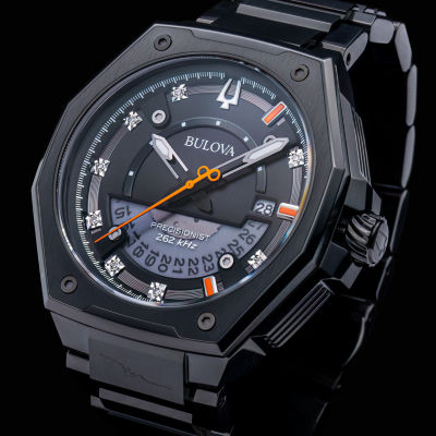 Bulova Marc Anthony Precisionist X Mens Diamond Accent Black Stainless Steel Bracelet Watch 98d183