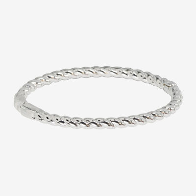 Sparkle Allure Womens Cubic Zirconia Pure Silver Over Brass Bangle Bracelet