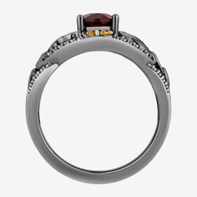 Enchanted Disney Fine Jewelry Villains Womens 1/8 CT. T.W. Genuine Red Garnet 14K Gold Over Silver Evil Queen Cocktail Ring