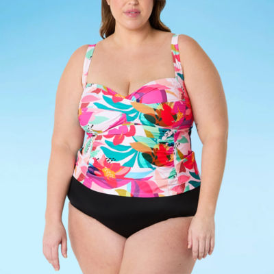 Liz Claiborne Tankini Swimsuit Top Plus