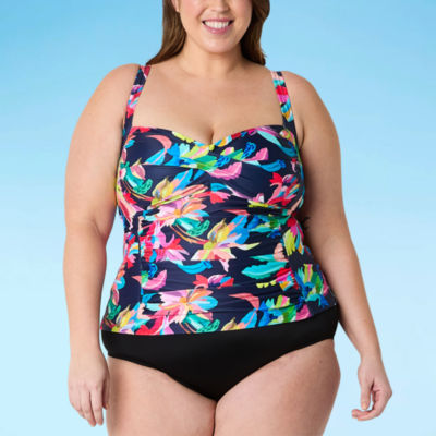 Liz Claiborne Tankini Swimsuit Top Plus