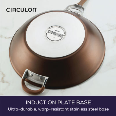 Circulon Symmetry Hard Anodized 14" Stir Fry Pan with Helper Handle