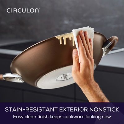 Circulon Symmetry Hard Anodized 14" Stir Fry Pan with Helper Handle
