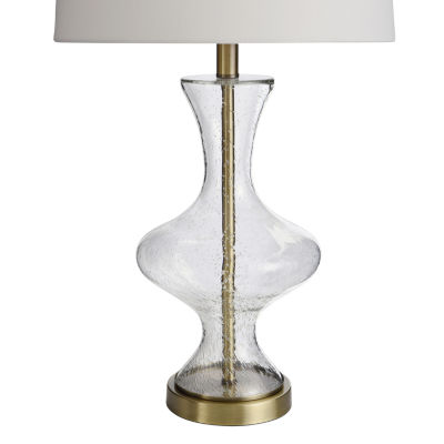 Stylecraft Seeded Glass With Gold Finish Table Lamp
