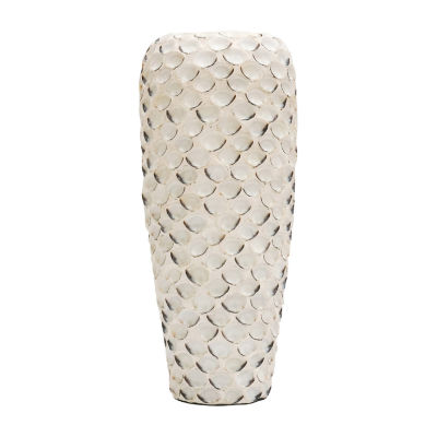 Stylecraft Abalone White Shell & Ceramic Vase