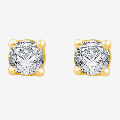 3/8 CT. T.W. Natural White Diamond 14K Gold 4.2mm Round Stud Earrings