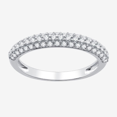 Womens 1/2 CT. T.W. Lab Grown White Diamond 10K White Gold Wedding Engagement Ring