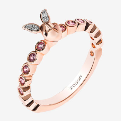 Disney Jewels Collection Womens Diamond Accent Genuine Pink Tourmaline 14K Gold Over Silver Piglet Cocktail Ring