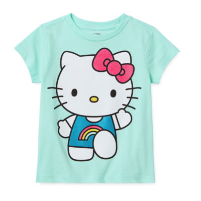 Toddler Girls Crew Neck Short Sleeve Hello Kitty Graphic T-Shirt