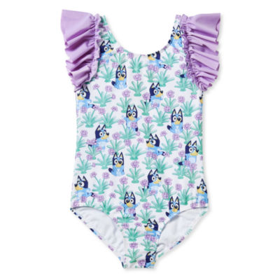 Little Girls Bluey Floral One Piece Swimsuit