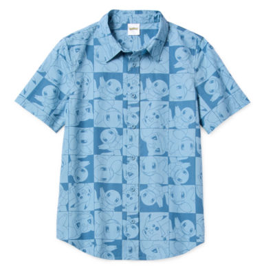 Little & Big Boys Short Sleeve Pokeman Button-Down Shirt