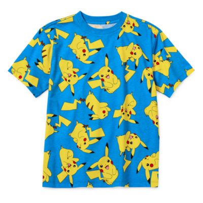 Little & Big Boys Crew Neck Short Sleeve Pokemon Graphic T-Shirt