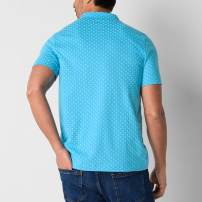 St. John's Bay Printed Super Soft Jersey Mens Slim Fit Short Sleeve Pocket Polo Shirt