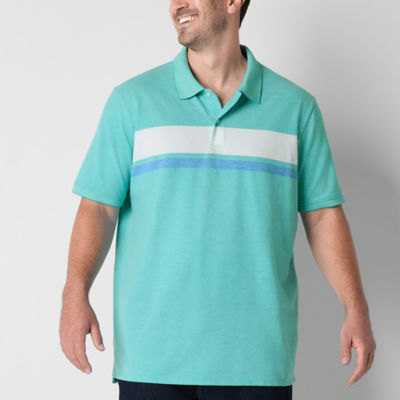 St. John's Bay Oxford Big and Tall Mens Regular Fit Short Sleeve Polo Shirt