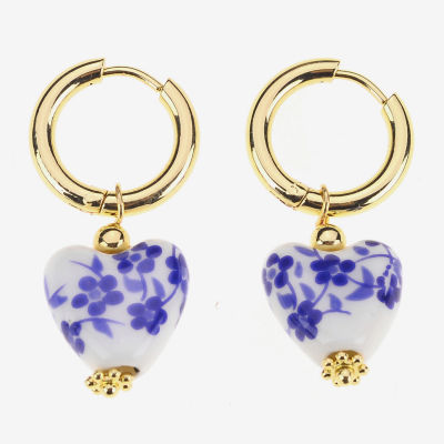 Bijoux Bar Gold Tone Heart Drop Earrings