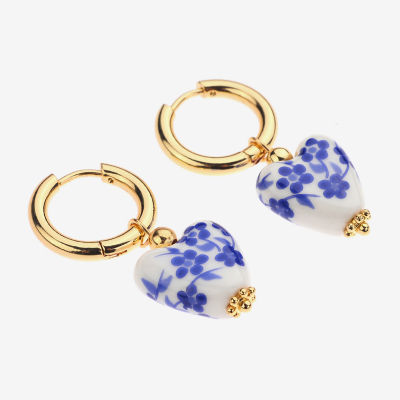 Bijoux Bar Gold Tone Heart Drop Earrings