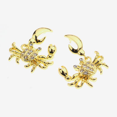 Bijoux Bar Gold Tone Crab Drop Earrings