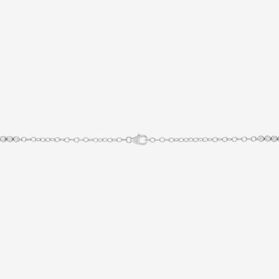 (H-I/I1) Womens White Diamond 10K Gold 18 Inch Tennis Necklace
