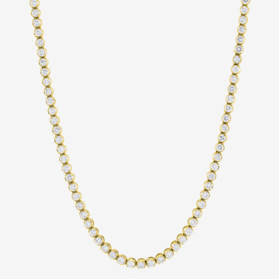 (H-I/I1) Womens White Diamond 10K White Gold 18 Inch Tennis Necklaces