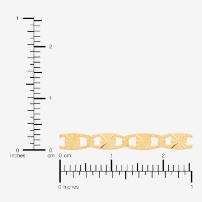 Made in Italy Womens 10K Gold 7.5 Inch Solid Fashion Chain Bracelet