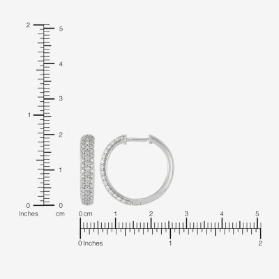 (H-I,Si2) Womens 1 CT. T.W. Lab Grown White Diamond Sterling Silver 20mm Hoop Earrings