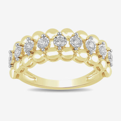 Womens 1/4 CT. T.W. Lab Grown White Diamond 14K Gold Over Silver Sterling Silver Band