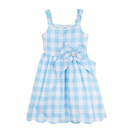 Rare Editions Big Girls Sleeveless Fit + Flare Dress, 16, Blue