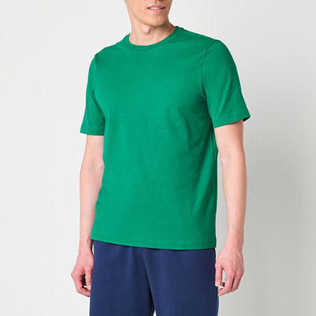 Xersion Xtreme Cotton Mens Crew Neck Short Sleeve T-Shirt, Large, Green