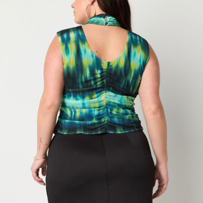 Bold Elements Womens Plus Sleeveless Mock Neck Top