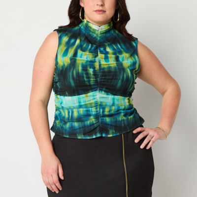 Bold Elements Womens Plus Sleeveless Mock Neck Top