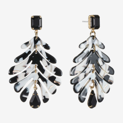 Bijoux Bar Womens Black Glass Hypoallergenic Drop Earrings