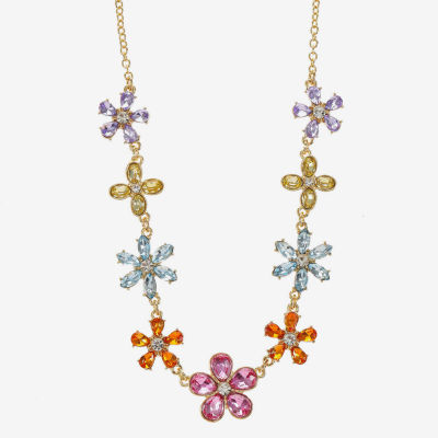 Monet Jewelry Womens Multi Color 17 Inch Collar Necklace