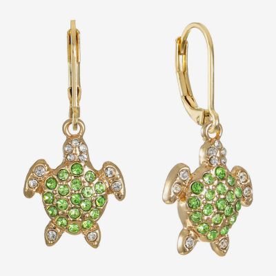 Monet Jewelry Womens Green Glass Drop Earrings