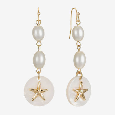 Liz Claiborne Starfish Womens Drop Earrings