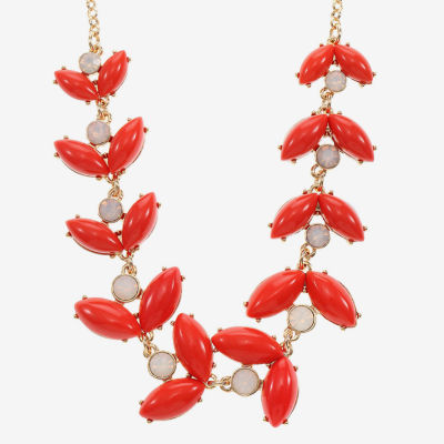 Liz Claiborne Womens White 17 Inch Collar Necklace