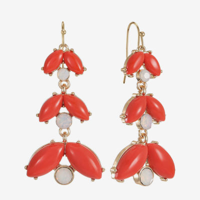 Liz Claiborne Womens Glass Drop Earrings