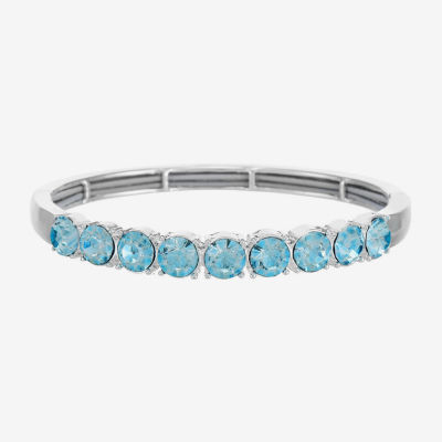 Monet Jewelry Womens Blue Glass Round Bangle Bracelet