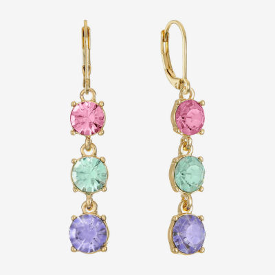 Monet Jewelry Womens Multi Color Glass Round Drop Earrings