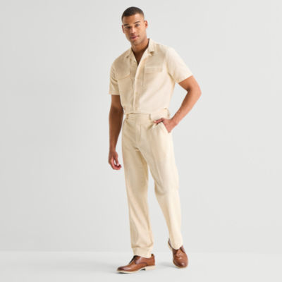 J. Ferrar Textured Mens Straight Fit Flat Front Pant
